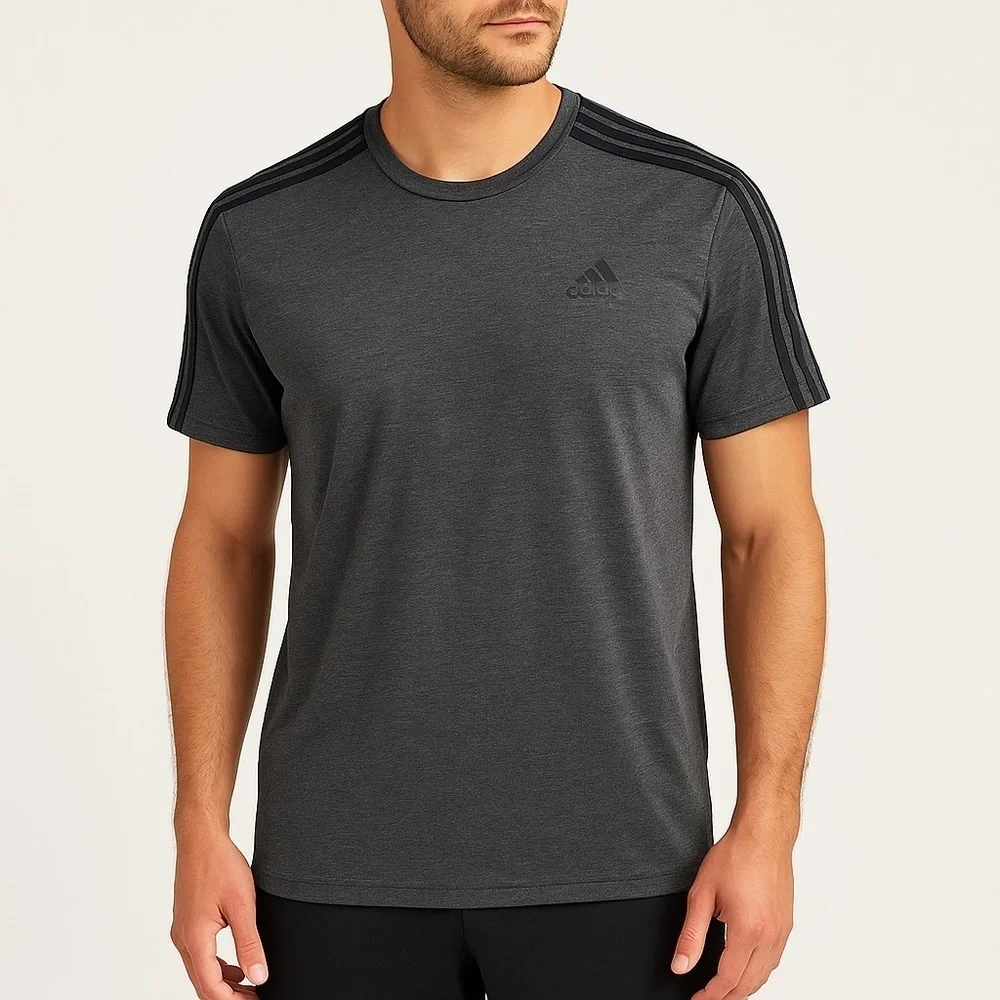Adidas Heather Gray Climalite Tee Size Medium Minimalist Athleisure Streetwear - Picture 1 of 13